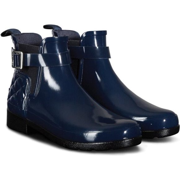 Hunter Shoes - Hunter Women's Refined Slim Fit Quilted Gloss Chelsea Boots Women's size 7
